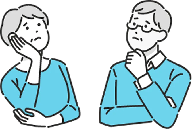 困っている男女のイラスト