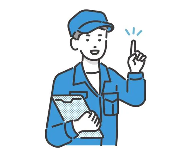 作業着を着たスタッフのイラスト